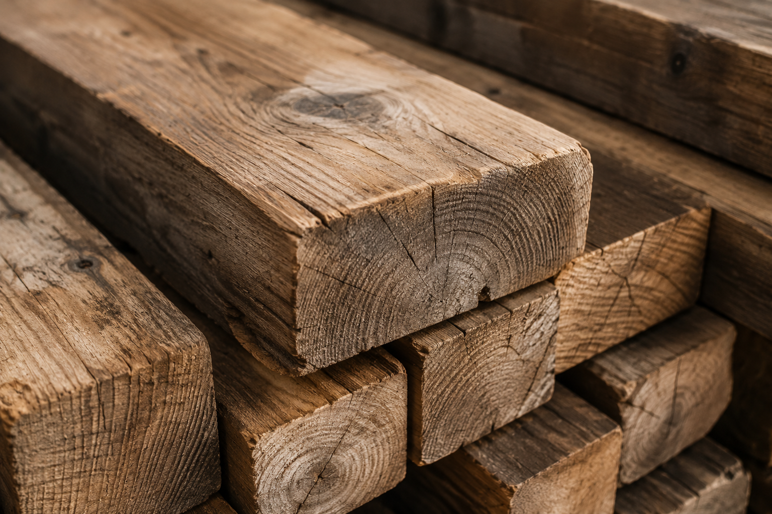 Poutres de bois récupérées
