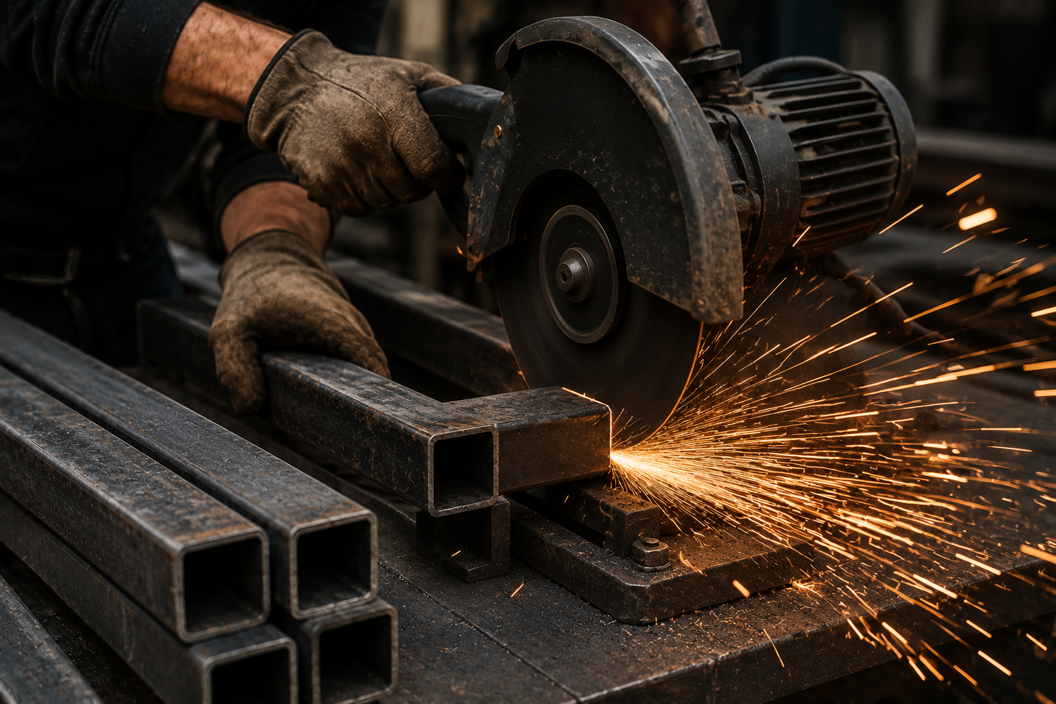 Métal récupéré en cours de découpe