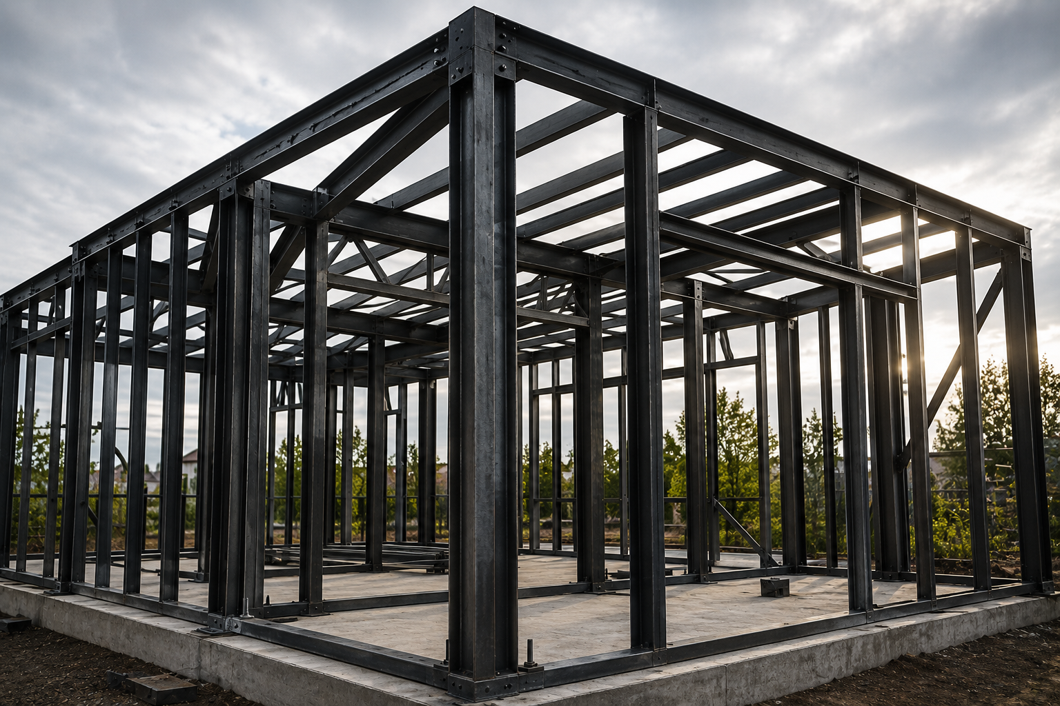 Structure construite avec du métal récupéré