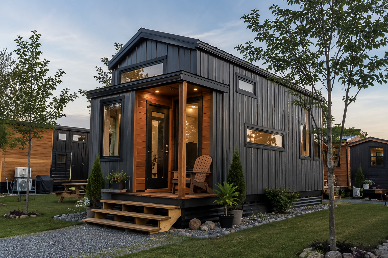 Structure de maison construite avec des matériaux récupérés