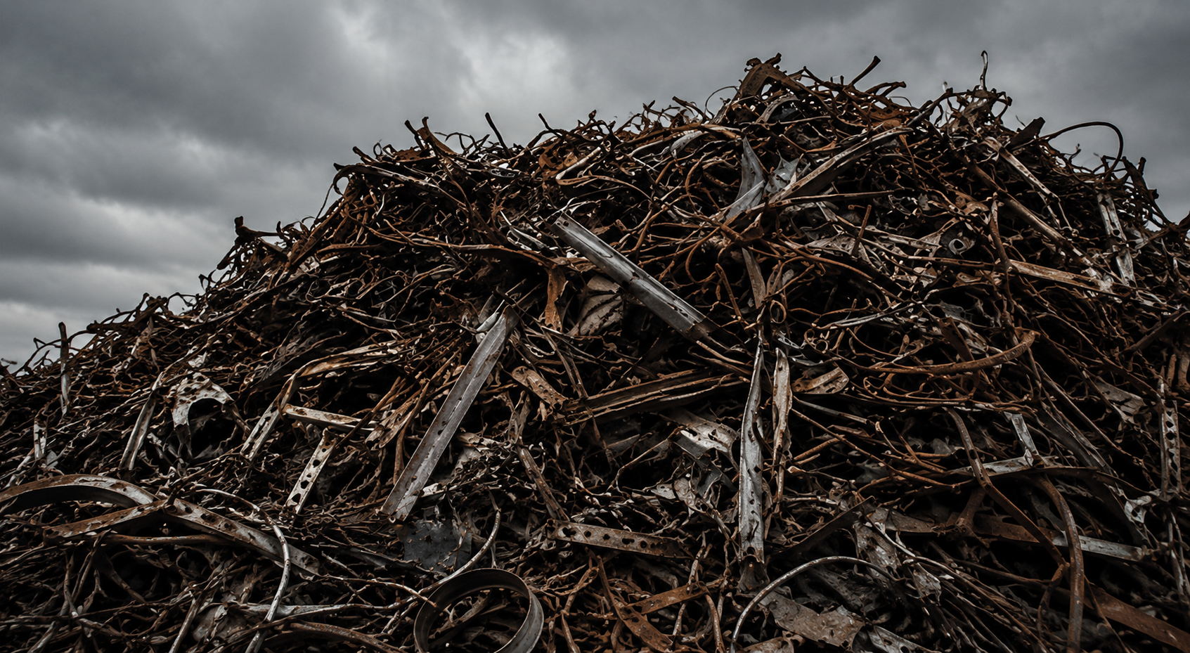 Métaux récupérés prêts à être recyclés