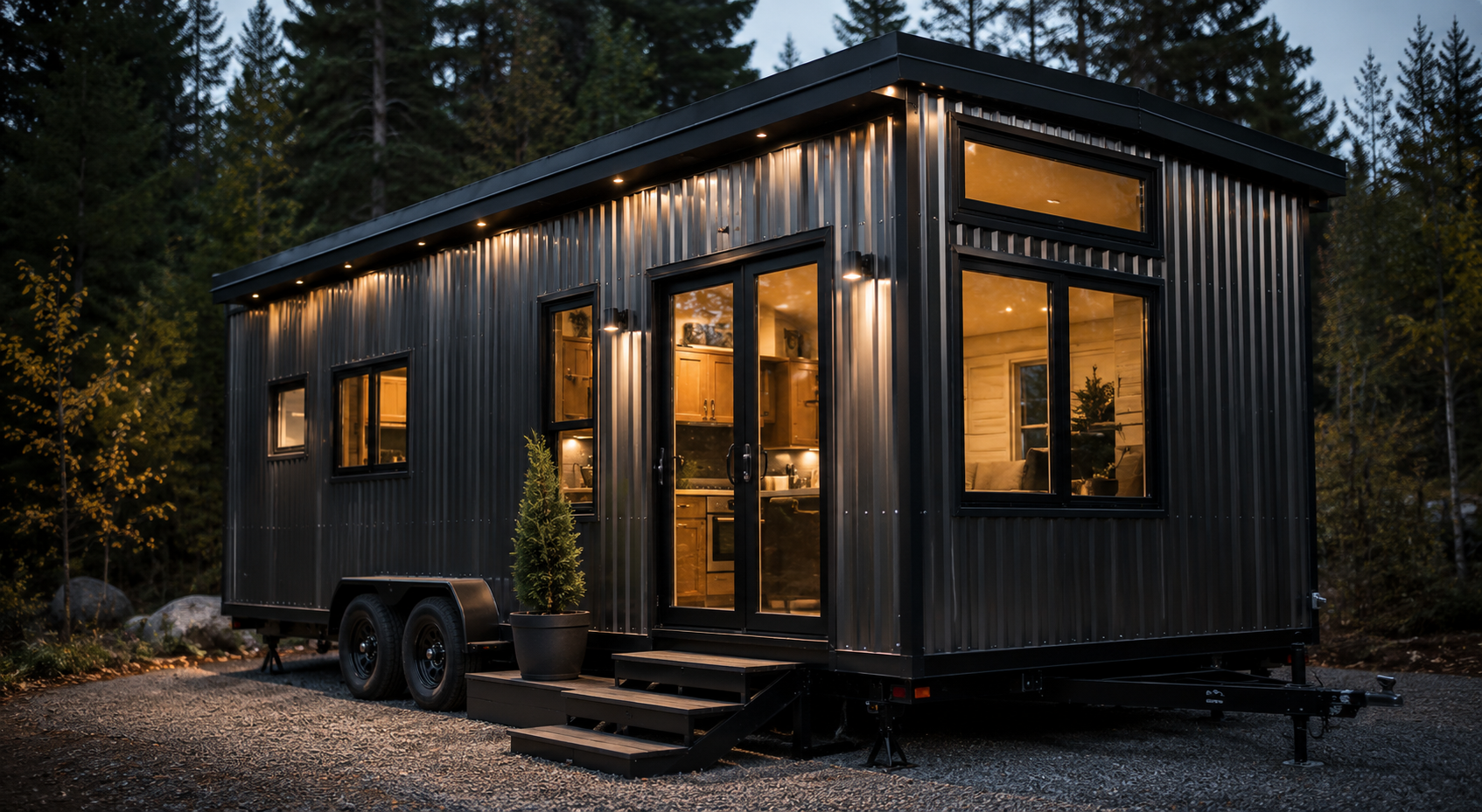 Tiny house construite avec des matériaux récupérés